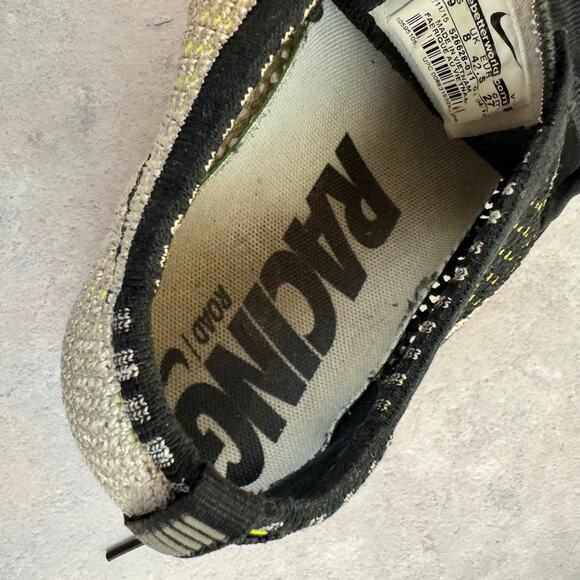 Nike Flyknit Racer 526628-011 Men's 9 Running Shoes Black White Volt Sneakers - Picture 7 of 16